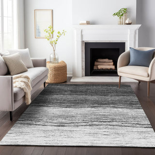 Piper Looms Chantille Lines ACN786 Gray Machine Washable Area Rug Lifestyle Image Feature