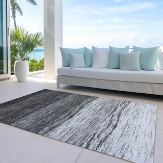 Piper Looms Chantille Lines ACN786 Gray Machine Washable Area Rug Outdoor Lifestyle Image Feature