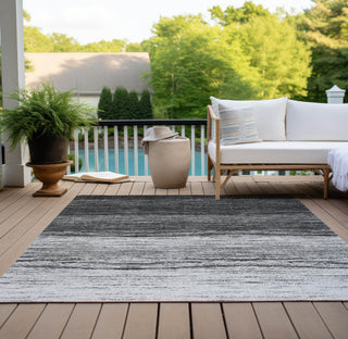Piper Looms Chantille Lines ACN786 Gray Machine Washable Area Rug Outdoor Lifestyle Image Feature