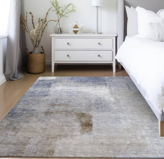 Piper Looms Chantille Modern ACN787 Blue Machine Washable Area Rug Lifestyle Image Feature