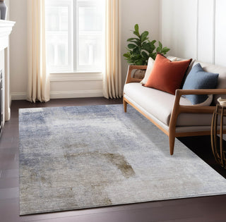 Piper Looms Chantille Modern ACN787 Blue Machine Washable Area Rug Lifestyle Image Feature