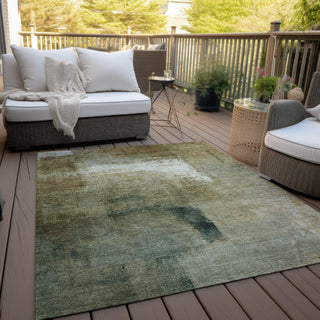 Piper Looms Chantille Modern ACN787 Brown Machine Washable Area Rug Outdoor Lifestyle Image Feature