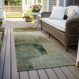 Piper Looms Chantille Modern ACN787 Brown Machine Washable Area Rug Runner Outdoor Lifestyle Image Feature