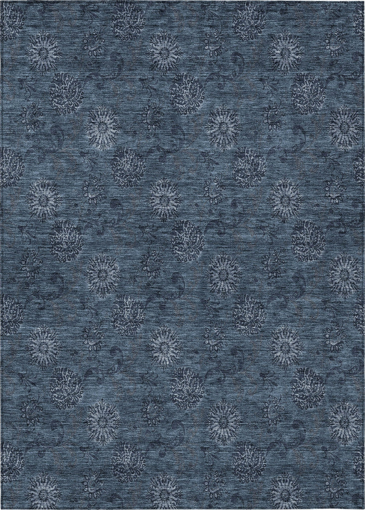 Piper Looms Chantille Floral ACN788 Blue Machine Washable Area Rug main image