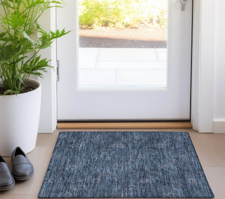 Piper Looms Chantille Floral ACN788 Blue Machine Washable Area Rug Scatter Lifestyle Image Feature