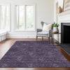 Piper Looms Chantille Floral ACN788 Eggplant Machine Washable Area Rug Lifestyle Image Feature