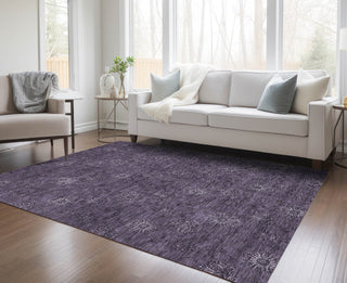 Piper Looms Chantille Floral ACN788 Eggplant Machine Washable Area Rug Lifestyle Image Feature