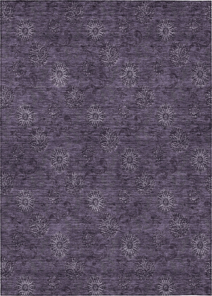 Piper Looms Chantille Floral ACN788 Eggplant Machine Washable Area Rug main image