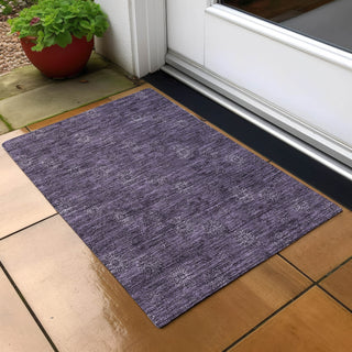 Piper Looms Chantille Floral ACN788 Eggplant Machine Washable Area Rug Scatter Outdoor Lifestyle Image Feature
