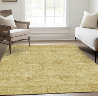 Piper Looms Chantille Floral ACN789 Gold Machine Washable Area Rug Lifestyle Image Feature