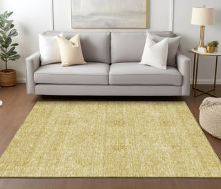 Piper Looms Chantille Floral ACN789 Gold Machine Washable Area Rug Lifestyle Image Feature