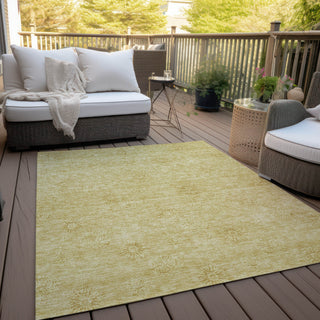 Piper Looms Chantille Floral ACN789 Gold Machine Washable Area Rug Outdoor Lifestyle Image Feature