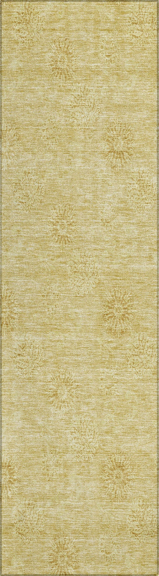Piper Looms Chantille Floral ACN789 Gold Machine Washable Area Rug Runner Main Image