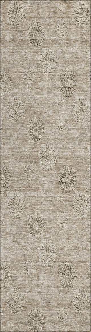 Piper Looms Chantille Floral ACN789 Khaki Machine Washable Area Rug Runner Main Image