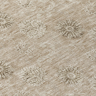 Piper Looms Chantille Floral ACN789 Khaki Machine Washable Area Rug Swatch Image