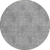 Piper Looms Chantille Floral ACN789 Pewter Machine Washable Area Rug Round Main Image