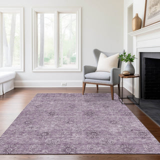Piper Looms Chantille Floral ACN789 Plum Machine Washable Area Rug Lifestyle Image Feature