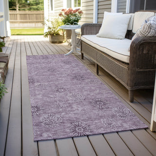 Piper Looms Chantille Floral ACN789 Plum Machine Washable Area Rug Runner Outdoor Lifestyle Image Feature