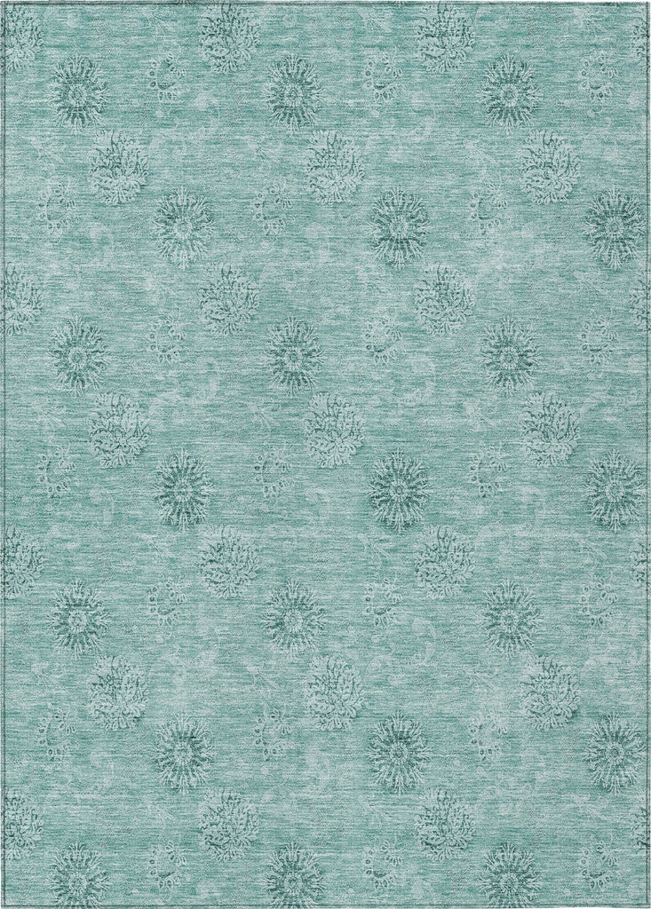Piper Looms Chantille Floral ACN789 Teal Machine Washable Area Rug main image