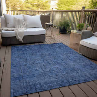 Piper Looms Chantille Southwest ACN790 Navy Machine Washable Area Rug Outdoor Lifestyle Image Feature