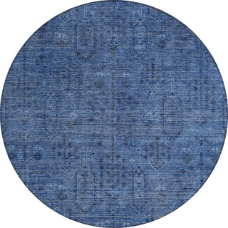 Piper Looms Chantille Southwest ACN790 Navy Machine Washable Area Rug Round Main Image