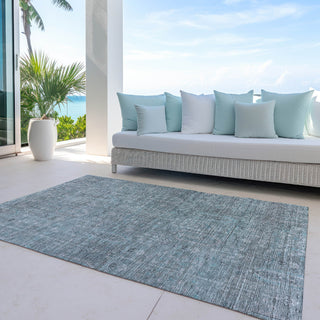 Piper Looms Chantille Southwest ACN790 Teal Machine Washable Area Rug Outdoor Lifestyle Image Feature