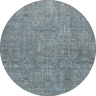 Piper Looms Chantille Southwest ACN790 Teal Machine Washable Area Rug Round Main Image