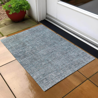 Piper Looms Chantille Southwest ACN790 Teal Machine Washable Area Rug Scatter Outdoor Lifestyle Image Feature