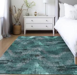Piper Looms Chantille Lines ACN792 Fern Machine Washable Area Rug Lifestyle Image Feature
