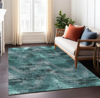 Piper Looms Chantille Lines ACN792 Fern Machine Washable Area Rug Lifestyle Image Feature