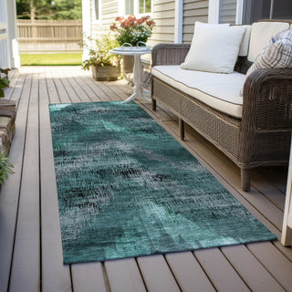 Piper Looms Chantille Lines ACN792 Fern Machine Washable Area Rug Runner Outdoor Lifestyle Image Feature