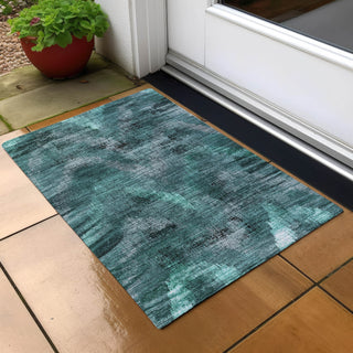 Piper Looms Chantille Lines ACN792 Fern Machine Washable Area Rug Scatter Outdoor Lifestyle Image Feature