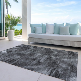 Piper Looms Chantille Lines ACN792 Gray Machine Washable Area Rug Outdoor Lifestyle Image Feature