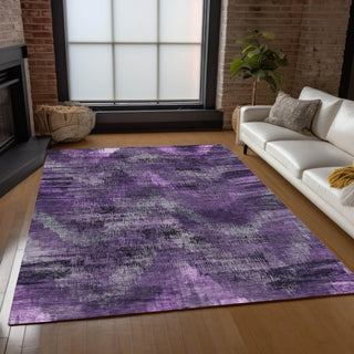 Piper Looms Chantille Lines ACN792 Purple Machine Washable Area Rug Lifestyle Image Feature