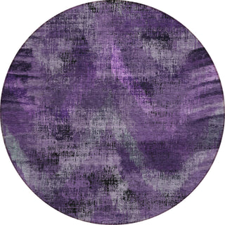 Piper Looms Chantille Lines ACN792 Purple Machine Washable Area Rug Round Main Image