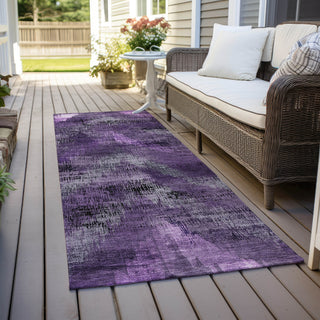 Piper Looms Chantille Lines ACN792 Purple Machine Washable Area Rug Runner Outdoor Lifestyle Image Feature