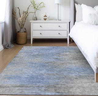 Piper Looms Chantille Lines ACN793 Blue Machine Washable Area Rug Lifestyle Image Feature