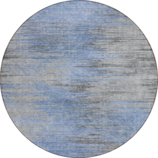 Piper Looms Chantille Lines ACN793 Blue Machine Washable Area Rug Round Main Image