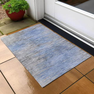 Piper Looms Chantille Lines ACN793 Blue Machine Washable Area Rug Scatter Outdoor Lifestyle Image Feature