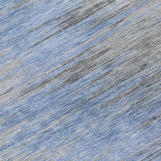 Piper Looms Chantille Lines ACN793 Blue Machine Washable Area Rug Swatch Image