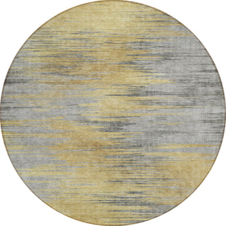 Piper Looms Chantille Lines ACN793 Gold Machine Washable Area Rug Round Main Image