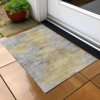 Piper Looms Chantille Lines ACN793 Gold Machine Washable Area Rug Scatter Outdoor Lifestyle Image Feature