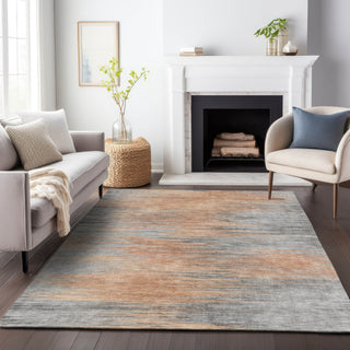 Piper Looms Chantille Lines ACN793 Salmon Machine Washable Area Rug Lifestyle Image Feature