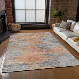 Piper Looms Chantille Lines ACN793 Salmon Machine Washable Area Rug Lifestyle Image Feature