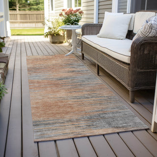Piper Looms Chantille Lines ACN793 Salmon Machine Washable Area Rug Runner Outdoor Lifestyle Image Feature