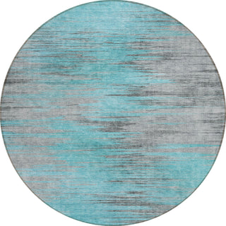 Piper Looms Chantille Lines ACN793 Teal Machine Washable Area Rug Round Main Image