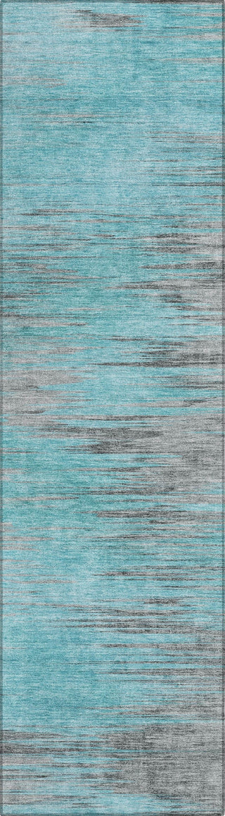 Piper Looms Chantille Lines ACN793 Teal Machine Washable Area Rug Runner Main Image