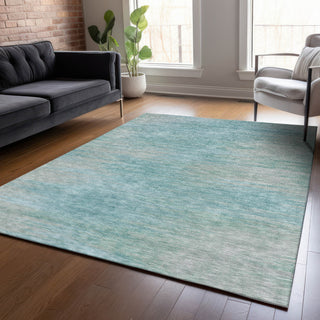 Piper Looms Chantille Lines ACN794 Aqua Machine Washable Area Rug Lifestyle Image Feature