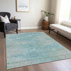 Piper Looms Chantille Lines ACN794 Aqua Machine Washable Area Rug Lifestyle Image Feature