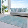 Piper Looms Chantille Lines ACN794 Aqua Machine Washable Area Rug Outdoor Lifestyle Image Feature